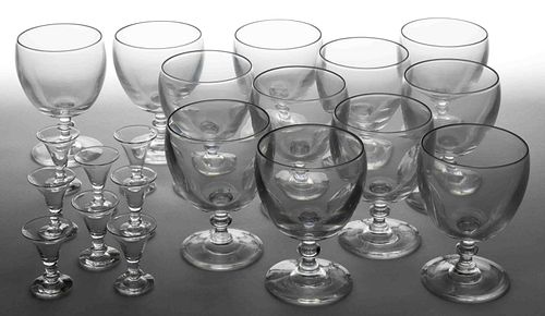 STEUBEN CRYSTAL ART GLASS DRINKING ARTICLES, LOT OF 20