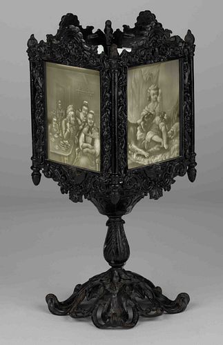GERMAN PORCELAIN LITHOPHANE CANDLE / FAIRY LAMP