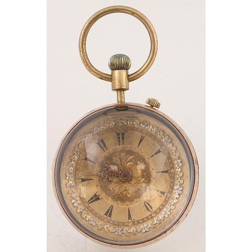 Vintage Skeleton Ball Clock in Brass