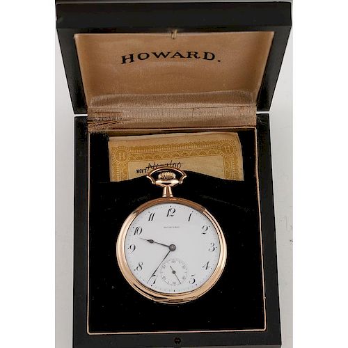 E. Howard Open Face Pocket Watch in Box Ca. 1914