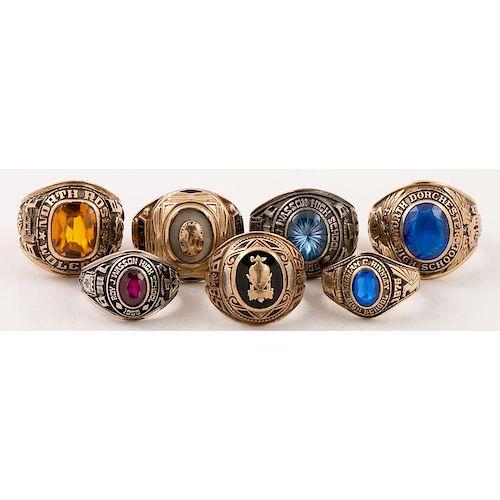 Vintage Class Rings in 10 Karat Gold and Sterling Silver