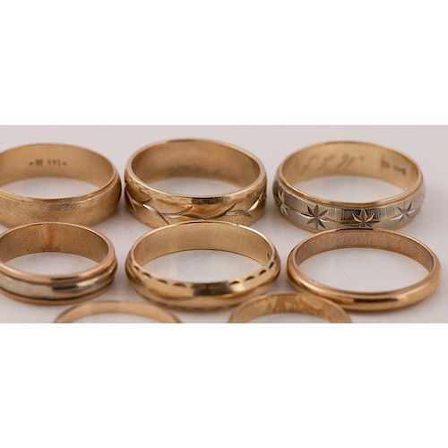14 Karat Yellow Gold and Two-Tone Gold Wedding Bands