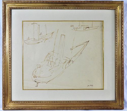 JEAN DUFY (1888-1964): LE BATEAU FERRY, An original French Post-Impressionist drawing