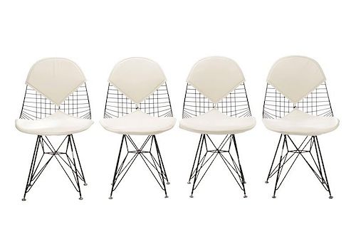 Set, 4 Eames DKR.2 Chairs w/ Bikini Pads