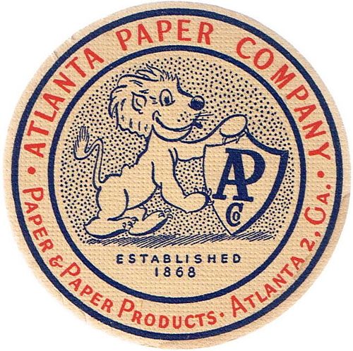1940 Atlanta Paper Company 4 Inch coaster 