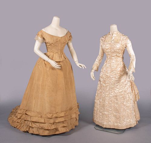 SECOND DAY WEDDING & DINNER DRESSES, c. 1870 & 1884