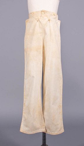 YOUNG MANS FALL FRONT COTTON TROUSERS, 1820-1840