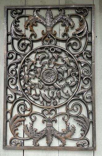 19th c English Cast Iron Rococo Architectural Grate