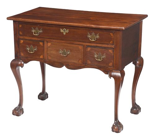 American Chippendale Style Inlaid Mahogany Dressing Table