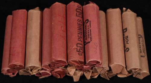 (20 ROLLS) MIXED DATES WHEAT CENTS