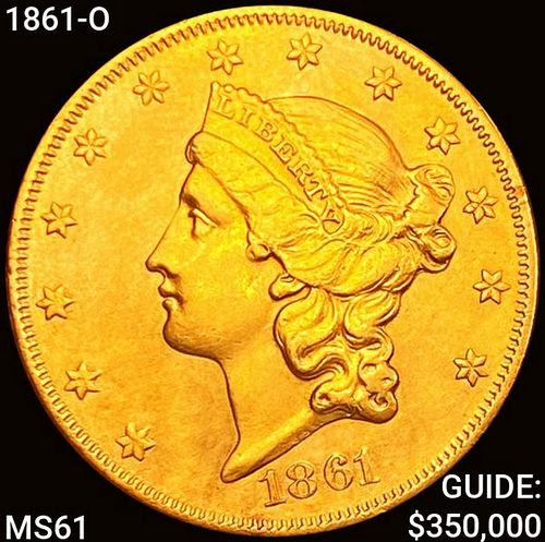 1861-O $20 Gold Double Eagle UNCIRCULATED
