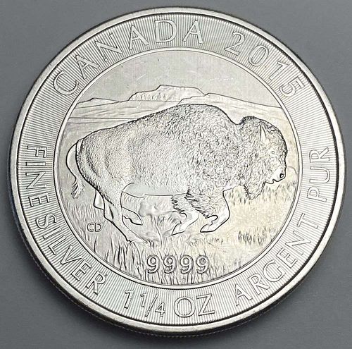 2015 Canada $8 Bison 1.25 ozt .9999 Silver