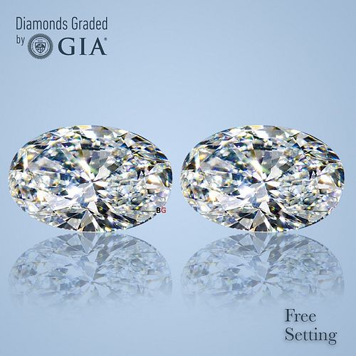 8.02 carat diamond pair, Oval cut Diamonds GIA Graded 1) 4.01 ct, Color G, VVS1 2) 4.01 ct, Color H, VVS1. Appraised Value: $616,900 