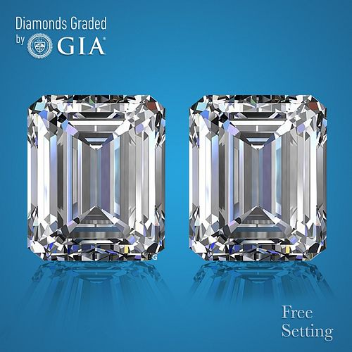 6.04 carat diamond pair, Emerald cut Diamonds GIA Graded 1) 3.02 ct, Color G, VVS2 2) 3.02 ct, Color H, VS1. Appraised Value: $305,700 