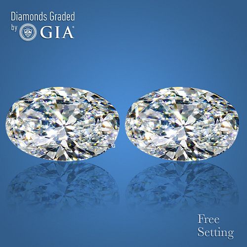 6.03 carat diamond pair, Oval cut Diamonds GIA Graded 1) 3.01 ct, Color E, VVS1 2) 3.02 ct, Color F, VVS2. Appraised Value: $442,200 