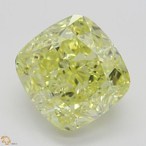 4.38 ct, Natural Fancy Yellow Even Color, VS1, Cushion cut Diamond (GIA Graded), Appraised Value: $127,800 