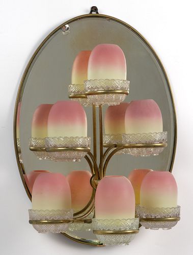 WEBB BURMESE FAIRY LAMPS ON A MIRRORED WALL MOUNT SCONCE
