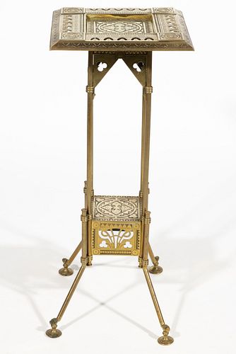 AESTHETIC MOVEMENT BRASS FERN PLANT STAND, 