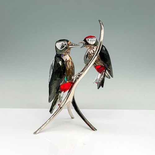 Signed Swarovski Crystal Figurine, Woodpeckers 957562