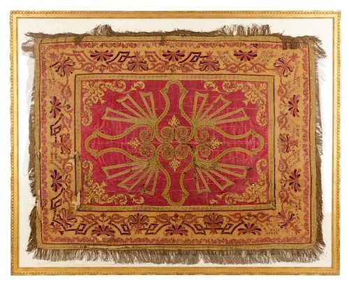 Portuguese Silk & Velvet Bedspread, ca. 16th C.