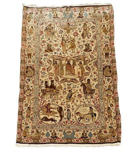 Exquisite Persian Kashan Mohtasham Carpet