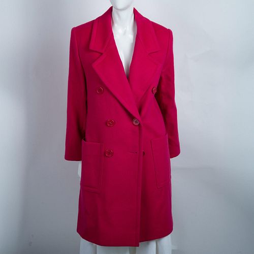Vintage Givenchy Lambswool Fuchsia Coat, Size 6/36