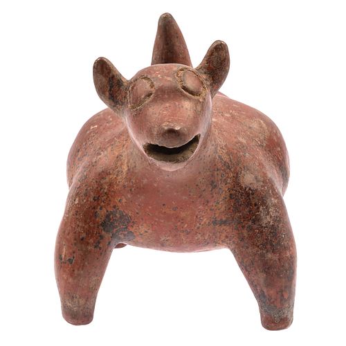 Colima Style Pottery Redware Dog
