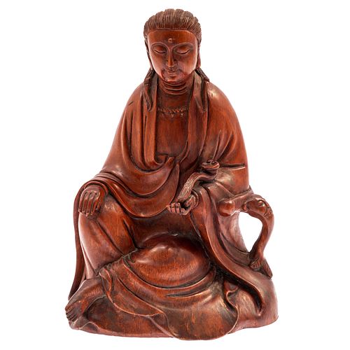 Chinese Boxwood Carved Figure of an Immortal