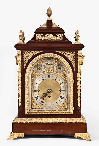 A late 19th century English quarter striking bracket clock