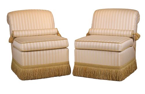 Pair of Contemporary Custom Made Club Chairs