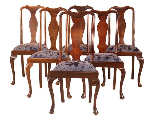Assembled Set of Six George II Style Mahogany Dining Chairs