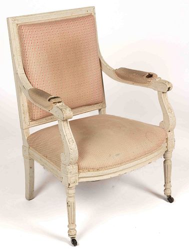 FRENCH FAUTEUIL UPHOLSTERED ARMCHAIR