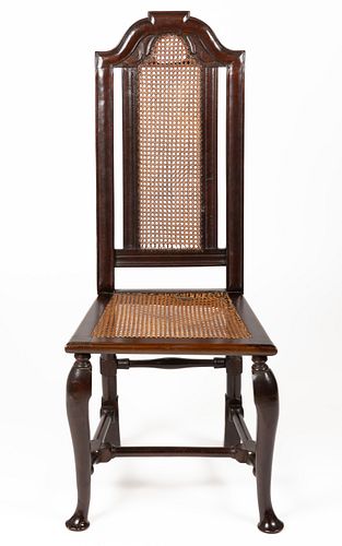 AMERICAN OR ENGLISH JACOBEAN-STYLE CANE-SEAT CHAIR