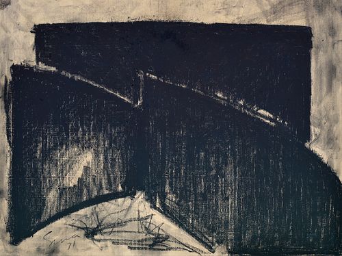 Richard Serra Abstract Charcoal Drawing