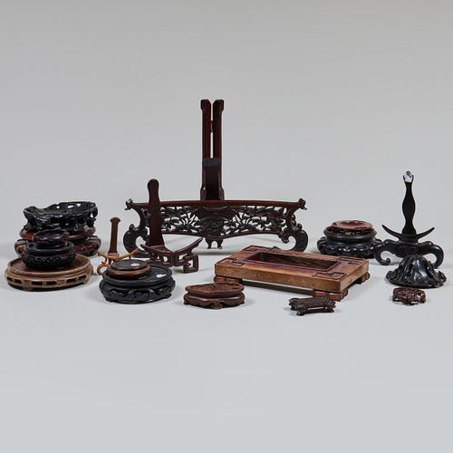Group of Chinese Carved Hardwood Stands