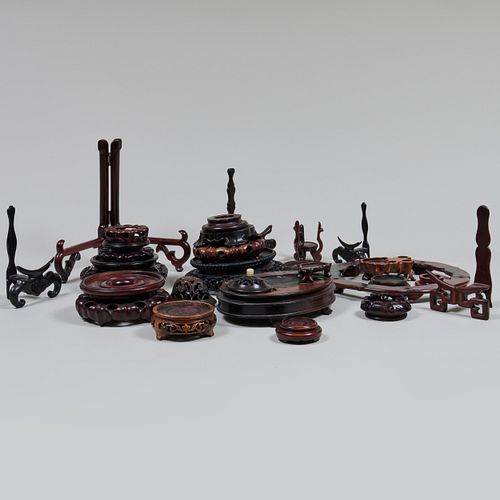 Group of Chinese Carved Hardwood Stands