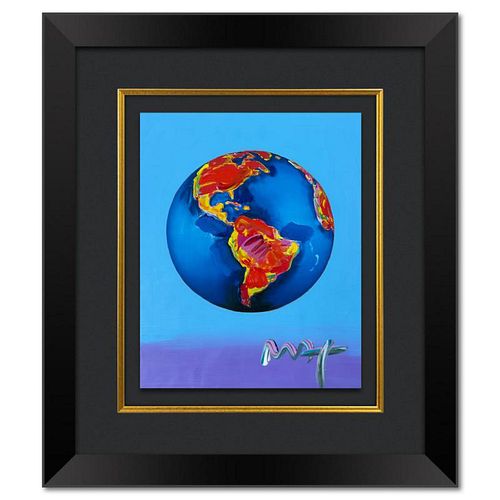 Peter Max, "Clinton Foundation" Framed One-of-a-Kind Acrylic Mixed Media, Hand Signed with Registration Number Certifying Authenticity
