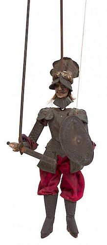 An Italian Polychromed Marionette Height 20 inches.