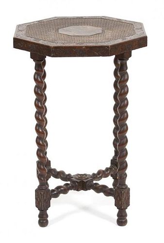 An English Occasional Table Height 29 x diameter 19 1/2 inches.