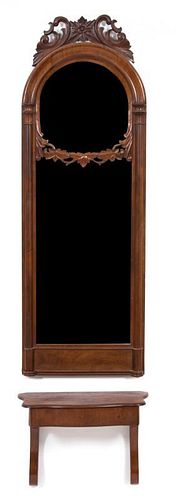An American Victorian Style Mahogany Pier Mirror Height overall 69 x width 19 inches.