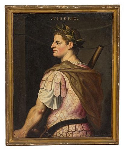 After Tiziano Vecellio, called Titian, (18th Century), Portraits of the Roman Emperors Tiberius (42 BC - 37 AD) and Caligula 