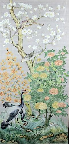 LARGE CHINESE PAINTING ON SILK