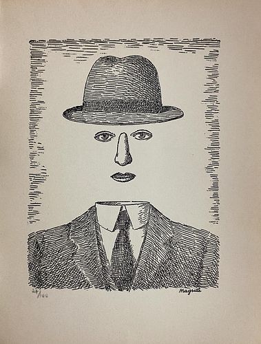 Rene Magritte (After) - Homme au chapeau