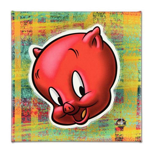Looney Tunes, "Porky Pig" Numbered Limited Edition on Canvas with COA. This piece comes Gallery Wrapped.