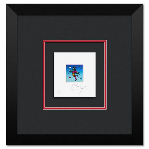 Peter Max, "Star Catcher on Blue" Framed Limited Edition Lithograph, Numbered and Hand Signed with Certificate of Authenticity.