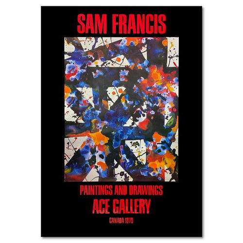 Sam Francis (1923-1994), "Paintings and Drawings" Vintage Poster (40.5" x 58") from 1979 with Letter of Authenticity.