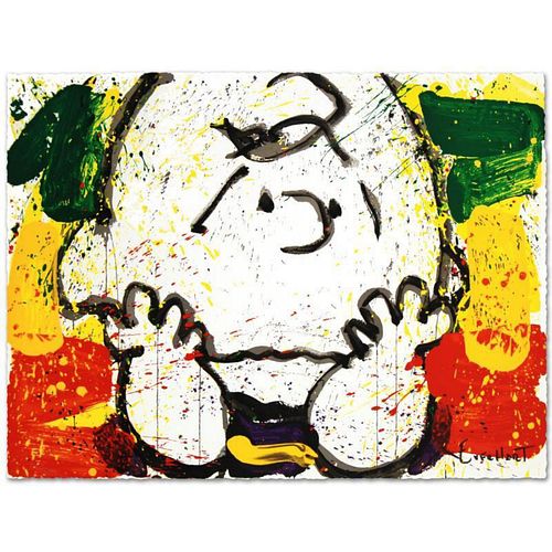 Call Waiting Limited Edition Hand Pulled Original Lithograph by Renowned Charles Schulz Protege, Tom Everhart. Numbered and Hand Signed by the Artist,