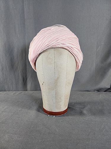 Vintage c1960 Schiaparelli Pink Tulle Toque Hat