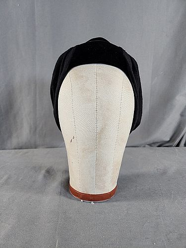 Vintage c1940 Black Jersey Hat/Snood by Cesare Canessa 