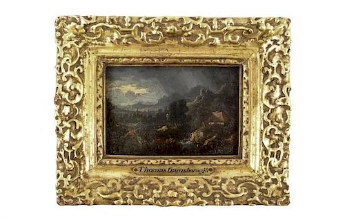 Attr. to Gainsborough, Stormy Landscape Oil